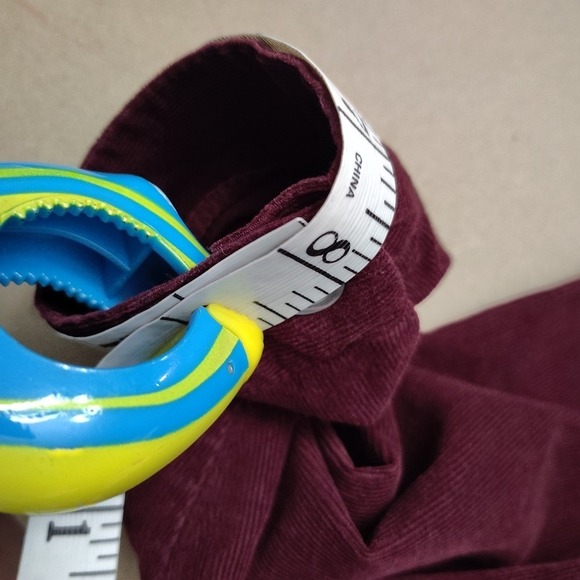 Laura Ashley Vintage Corduroy Midi Dress Sz 8 Modest Burgundy Purple Puff Sleeve - Picture 11 of 16